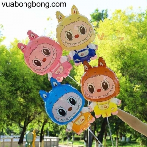 Bong bóng Labubu tổng hợp 3 nẹp van gắn que